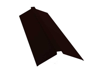 Планка конька плоского 115х30х115 0,5 Satin Мatt RR 32 темно-коричневый 0 - в «Монолит-Металлопрокат».