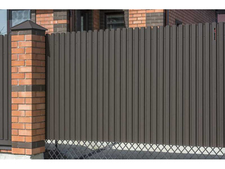 Штакетник П-образный А фигурный Grand Line 0,45 Drap RR 32 Темно-Коричневый