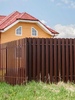 Штакетник Прямоугольный фигурный Grand Line 0,45 Drap RR 32 Темно-Коричневый - в «Монолит-Металлопрокат».